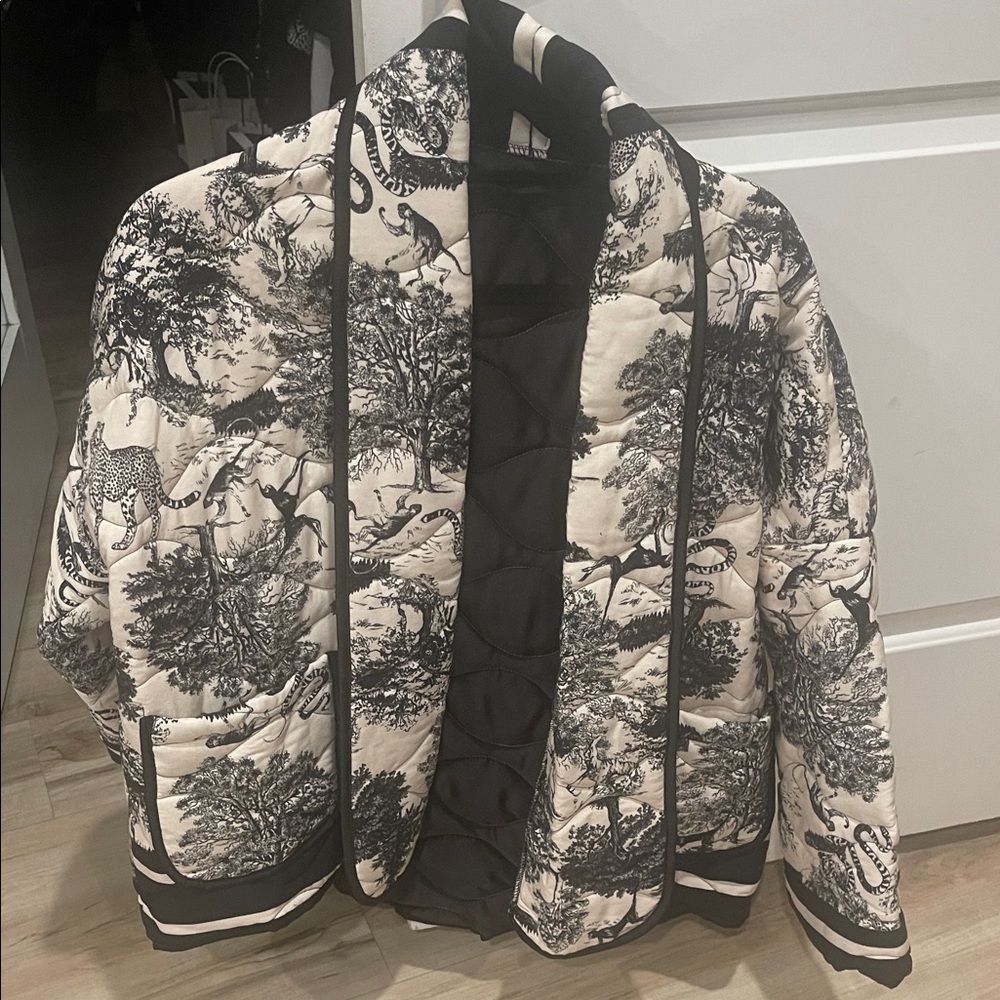 Looks like something out of a Dior Catalog Black and White Patterned Jacket